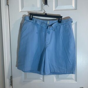 Ralph Lauren Light Blue Flat Front Shorts 100% Cotton 14W